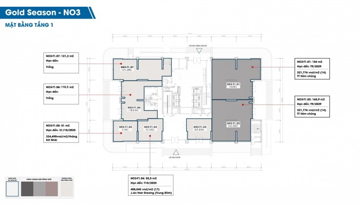 Bán gấp lô 117m2 tầng 1 KD - 2 cửa ra vào - Sở hữu lâu dài tại cụm tòa đông nhất Thanh Xuân